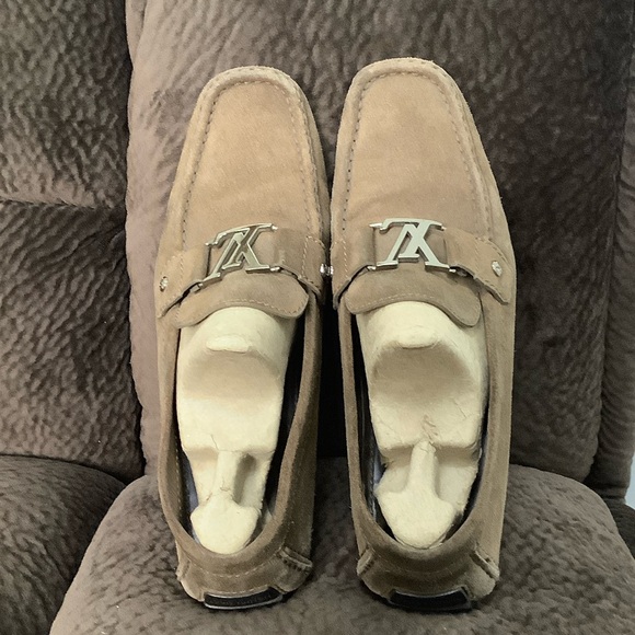 Louis Vuitton Brown Suede Loafers with Silver Logo, FA 0141 - Picture 5 of 10